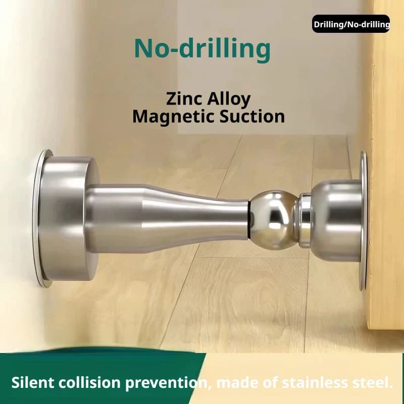 Heavy-Duty Magnetic Door Stopper Stainless Steel Strong New Design for Bedroom Home Safety