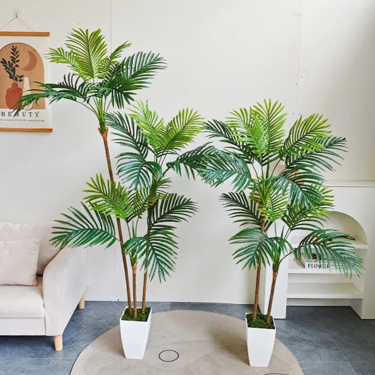 Palm Large Artificial Areca for Interior and Exterior, Decorative Plant 140CM / 180CM with Vase, Nordic Artificial Plant for Home Decoration and Hotel