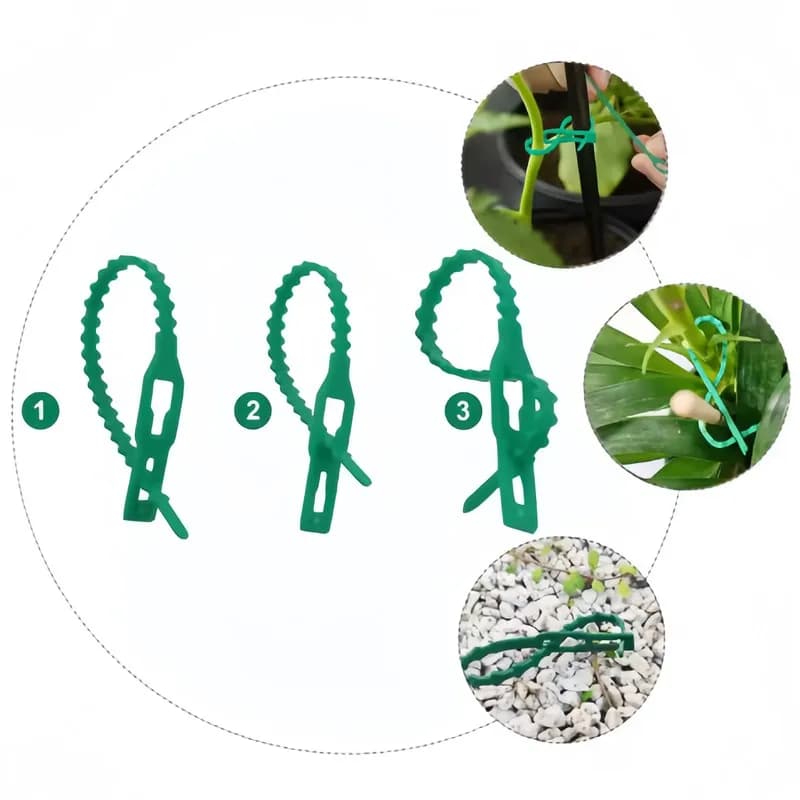 42Pcs17cmReusableSelfLockFishbone Cable Tie Suitable forGardeningClimbing VinePlant、FlowersVineFixing FlexiblePlasticMaterial