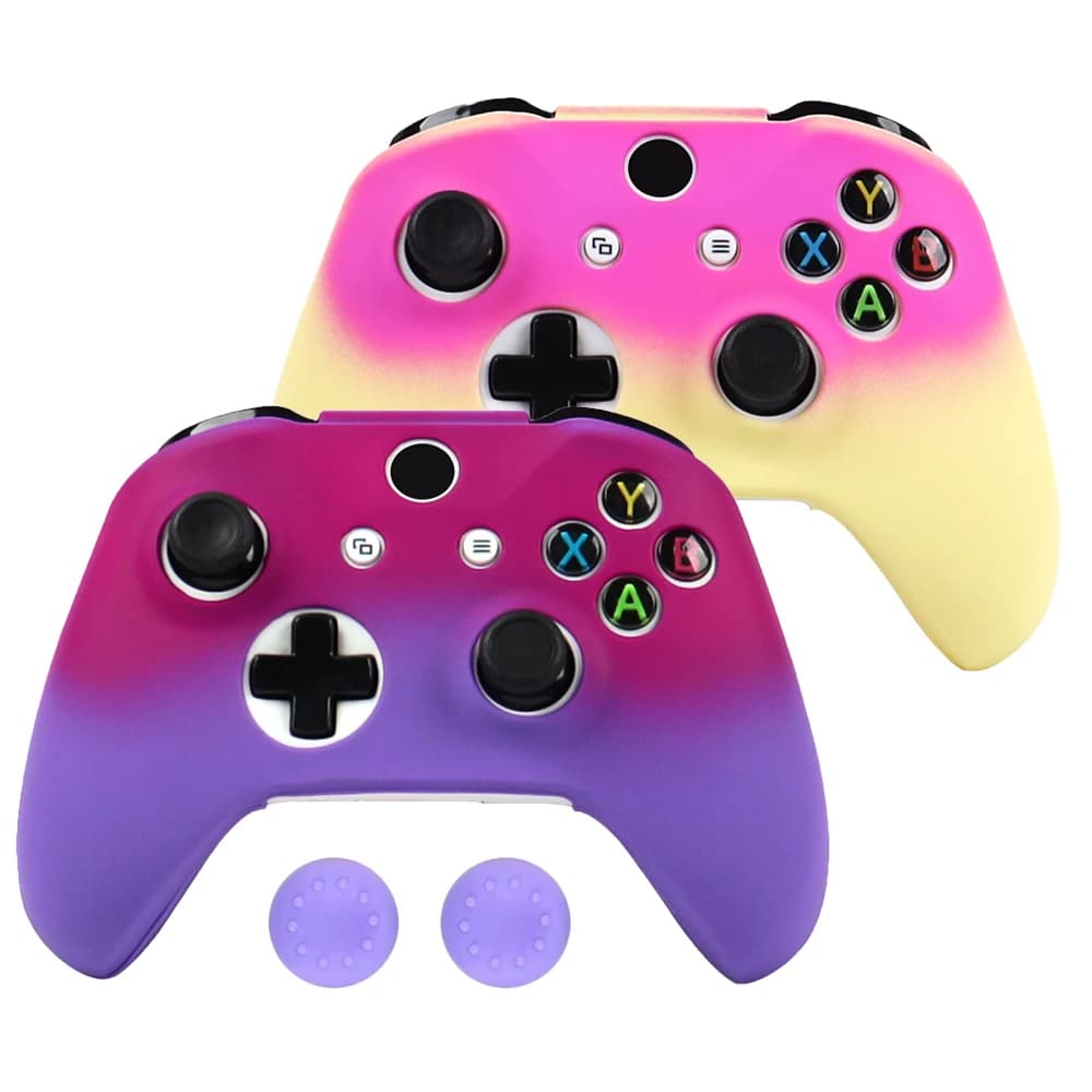 Compatibile con Xbox One S/X Controller di gioco in silicone Grip Cover Antiscivolo Resistente ai graffi Gradiente con cappucci Trigger
