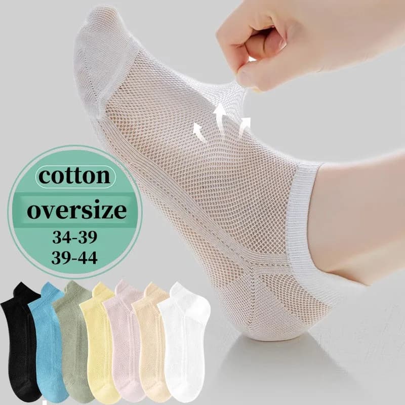 calzini unisex oversize estivi calzino di cotone traspirante ultrasottile di grandi dimensioni sportivo divertente tinta unita calzino di moda semplice all'ingrosso