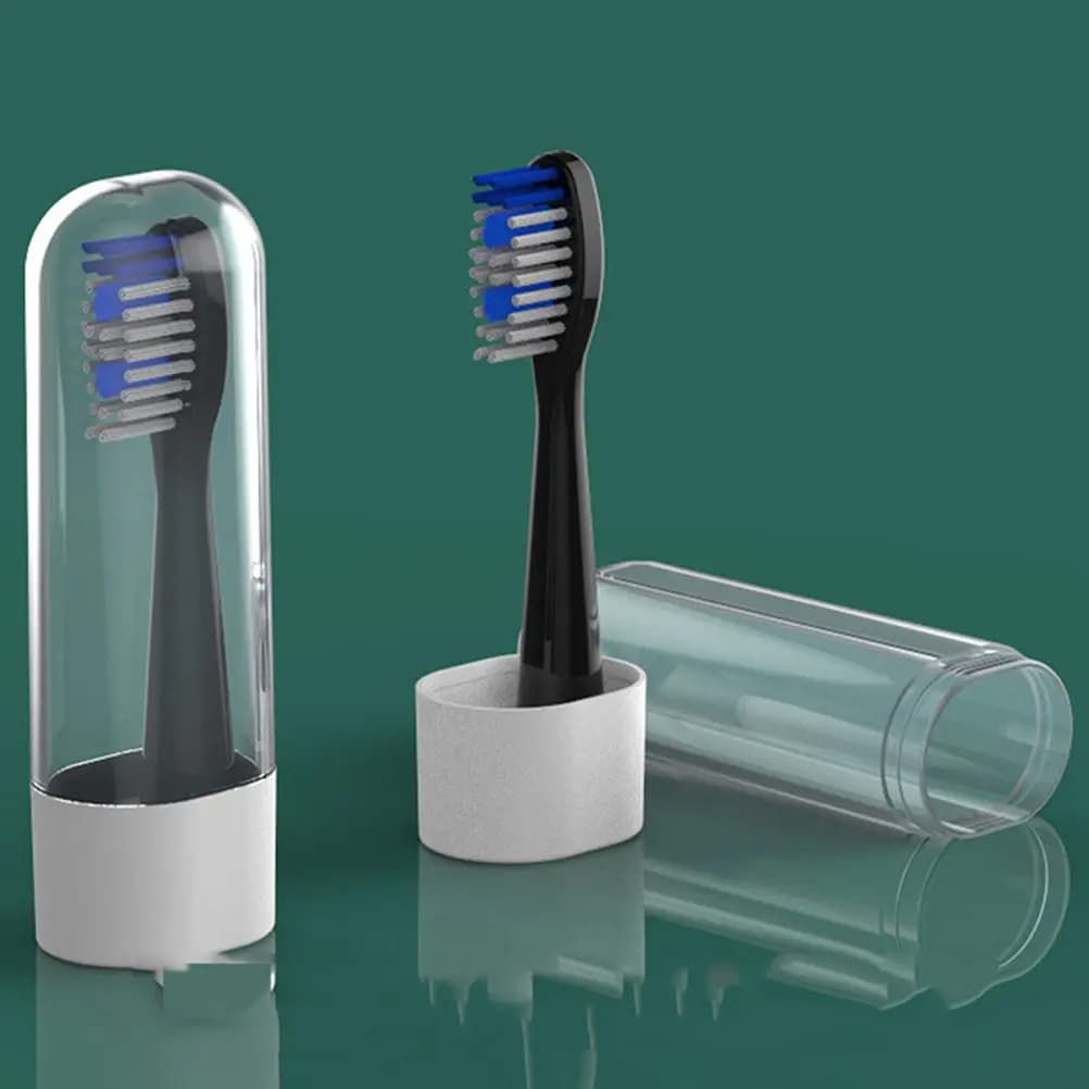 8 covers for electrical brush heads, portable, transparent, reusable, protective, travel accessories for brushes, dustproof