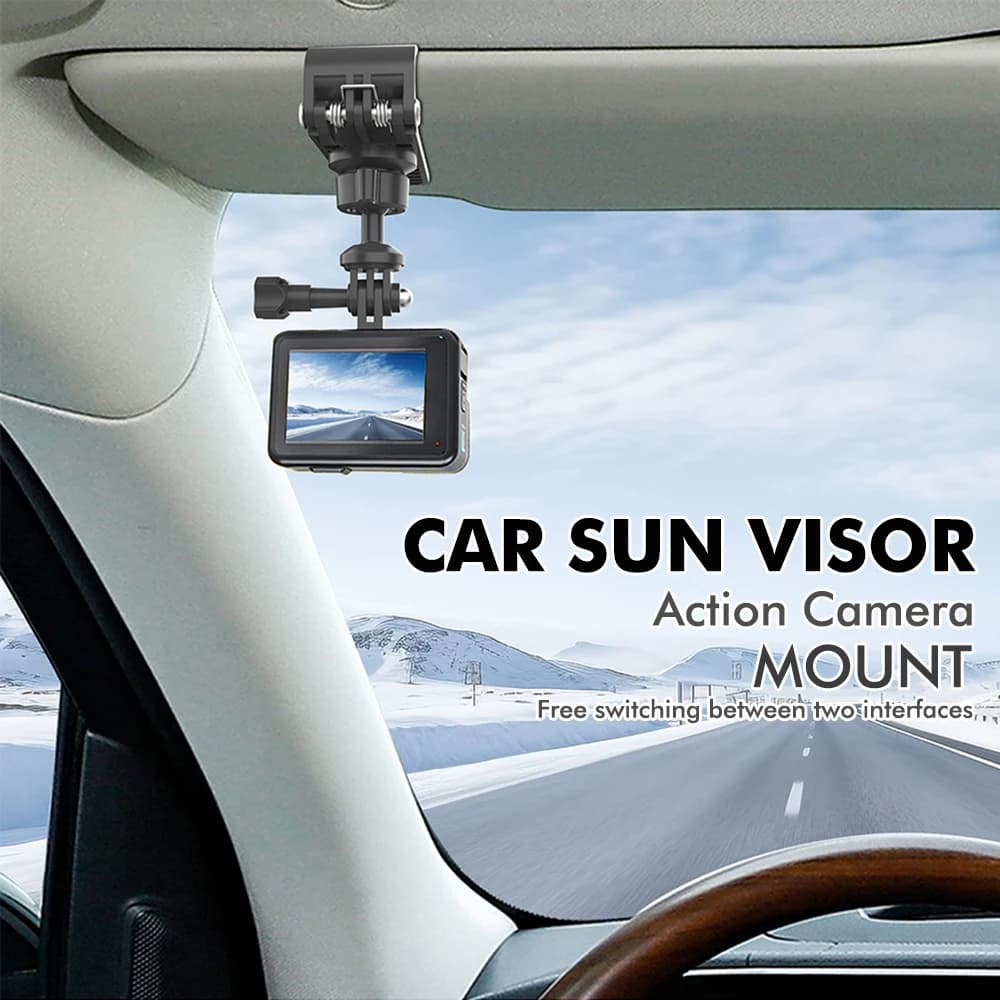Support for action camera for auto visor Multiposition Fixing Suitable for DJI/Shadowstone Insta360 All motion cameras with interface 1/4