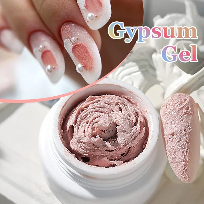6 Colors Plaster Gel Nail Polish,3D Embossed Sculpting Gypsum Gel UV/LED Nail Art Sand Texture Painting Gel for Manicure DIY