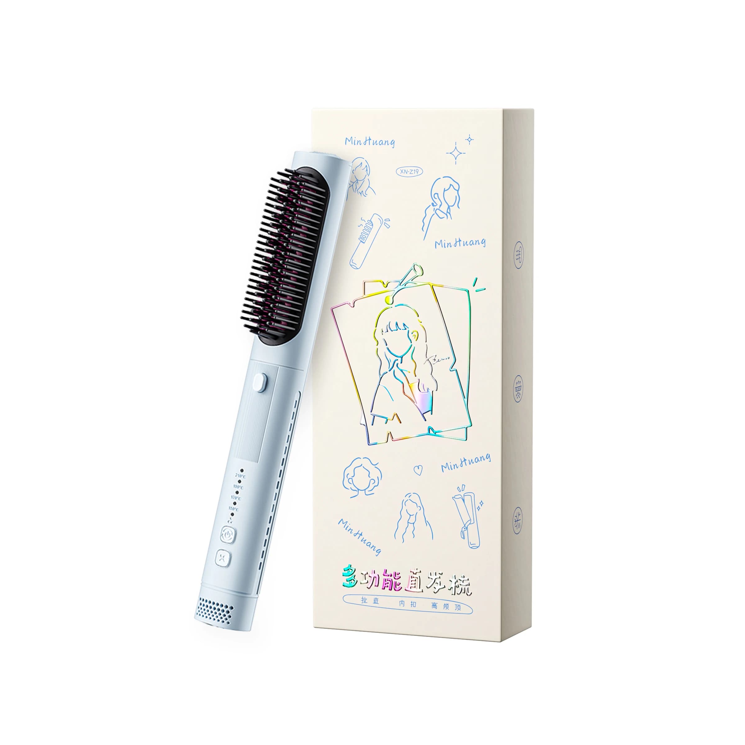 Styler per Capelli 3 in 1 Intercambiabile con Aria Fredda, Piastra Lisciante, Ferro Arricciacapelli ad Arco, Riscaldamento Rapido, Ioni Negativi, Portatile