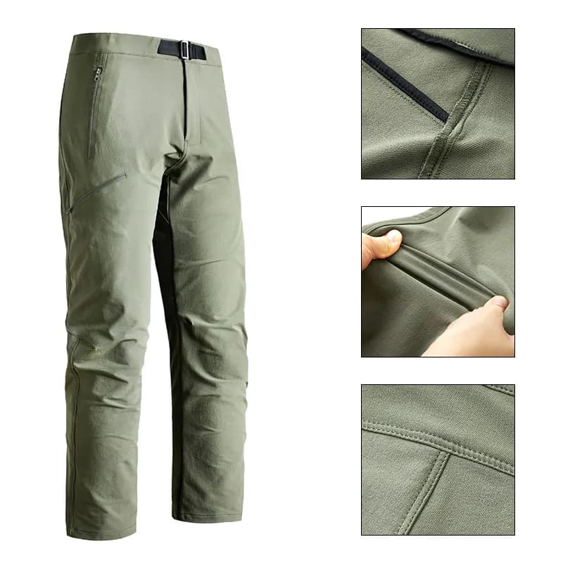 Pantaloni da Escursionismo per Uomo, Impermeabili e Antivento, con Cintura Elastica, per Pesca e Ciclismo, Stile Cargo