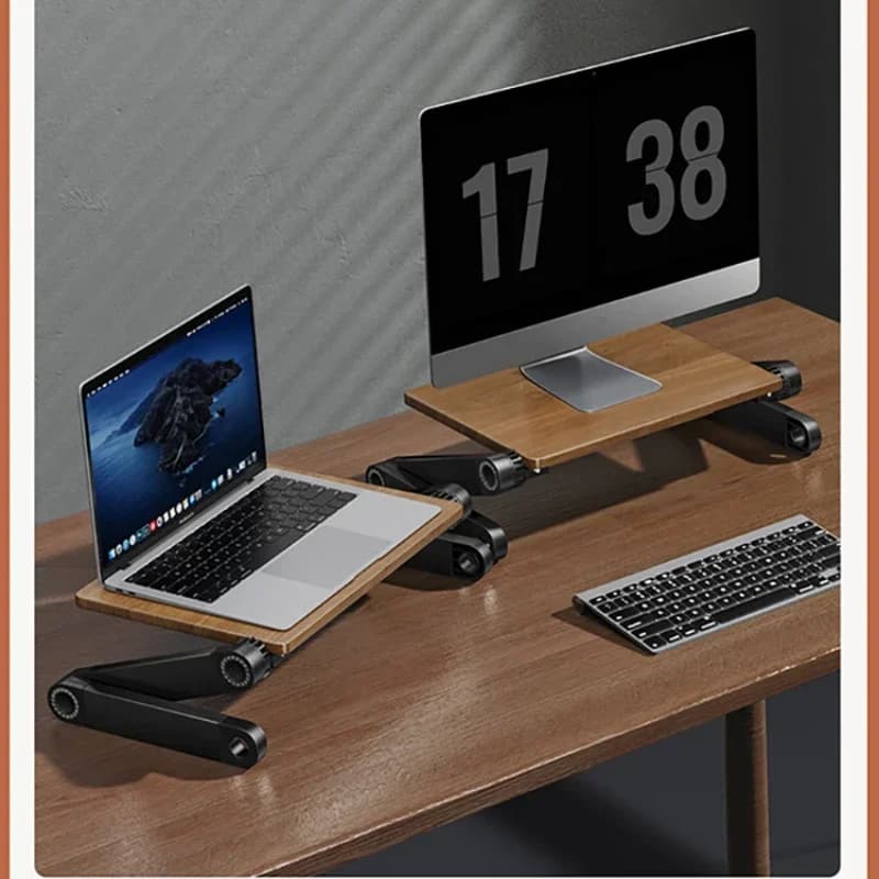 Supporto per laptop in legno massello Staffa per computer regolabile Supporto per monitor da gioco per riser per schermo desktop per installazione in ufficio