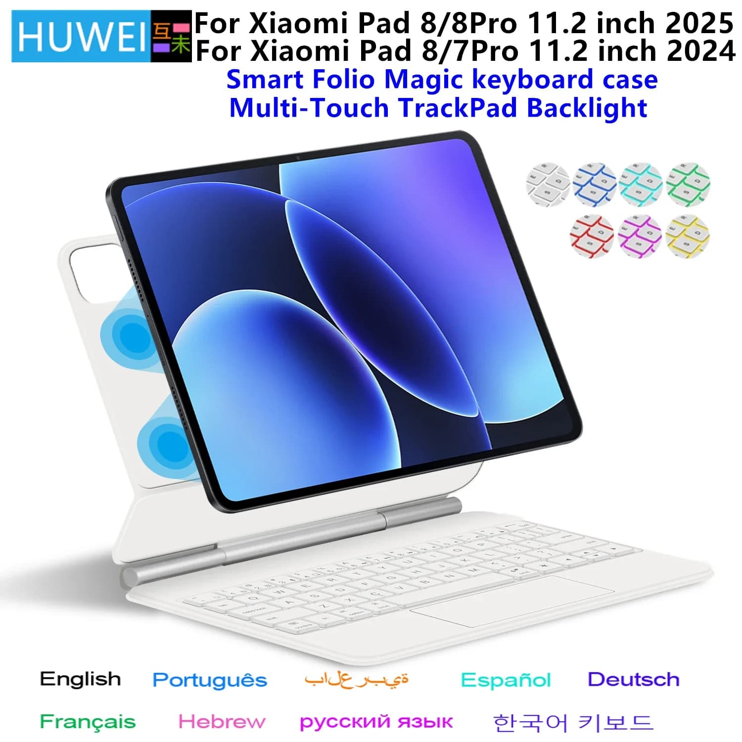 Tastiera magica per Xiaomi Pad 8 7 Custodia magnetica per tablet da 11,2 pollici per MiPad 8 Mi Pad 8 7 Pro 11.2 Cover per tastiera multi-touch intelligente