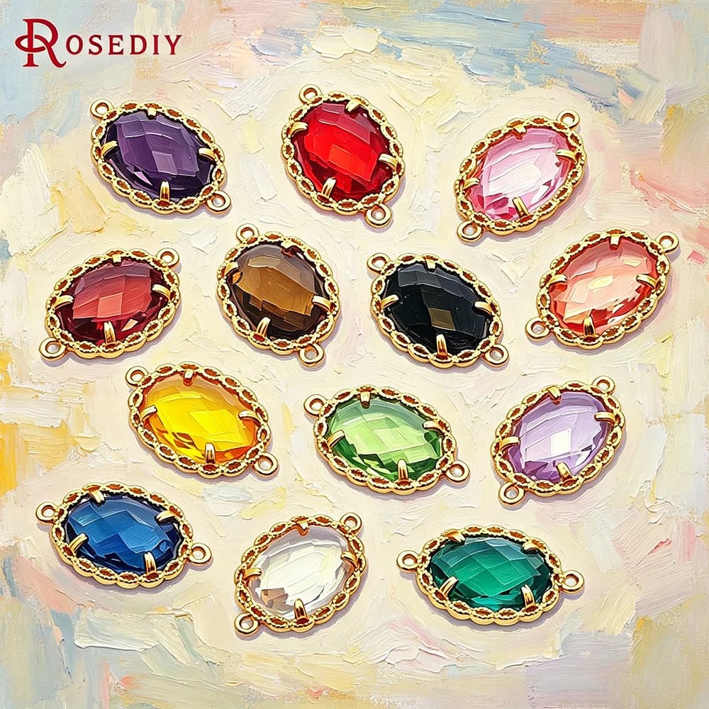 18K Gold Color Lace Frame Oval Shape Connect Charms Pendants High Quality Diy Jewelry Accessories Necklace Earrings Making