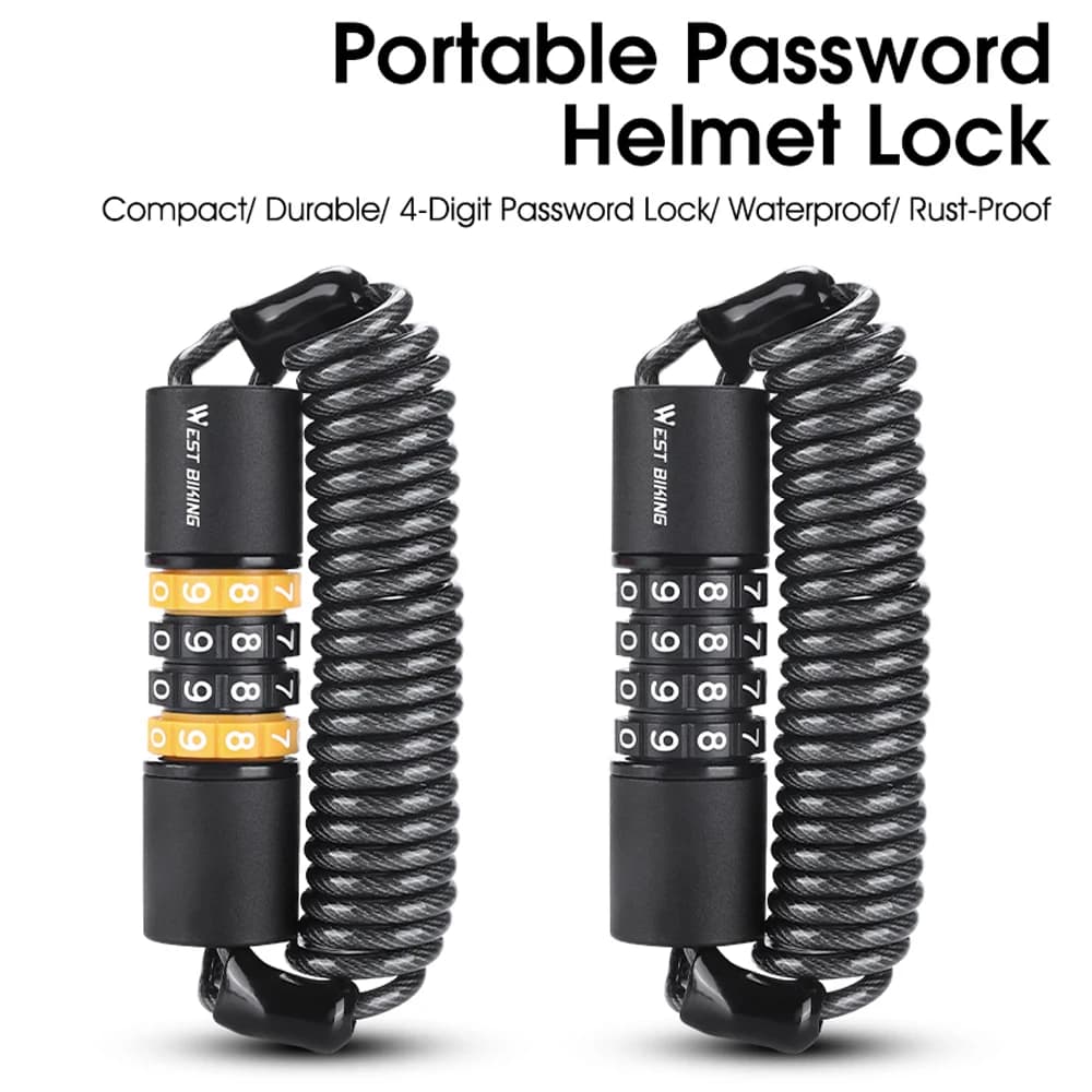 Laptop Bicycle Padlock Password Corda Helmet Padlock Bicycle Safety Padlock Steel Wire Lock for Mountain Bike Backpack