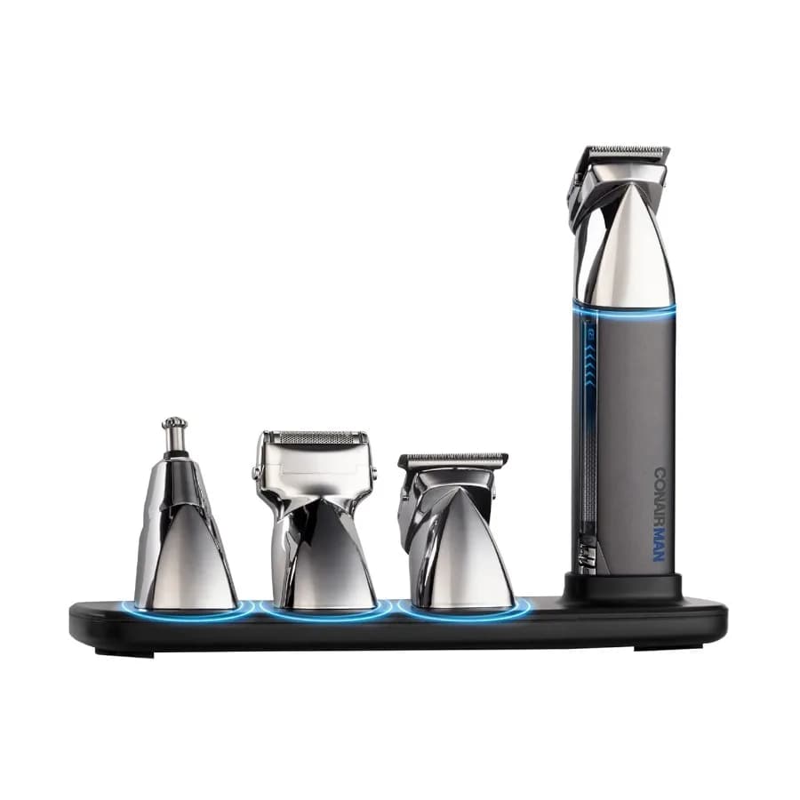 MAN Ultimate Trim Precision All-in-One Barba Trimmer per Uomo per Corpo Viso Orecchio e Naso Tagliacapelli 18 Pezzi Toelettatura da Uomo Ki