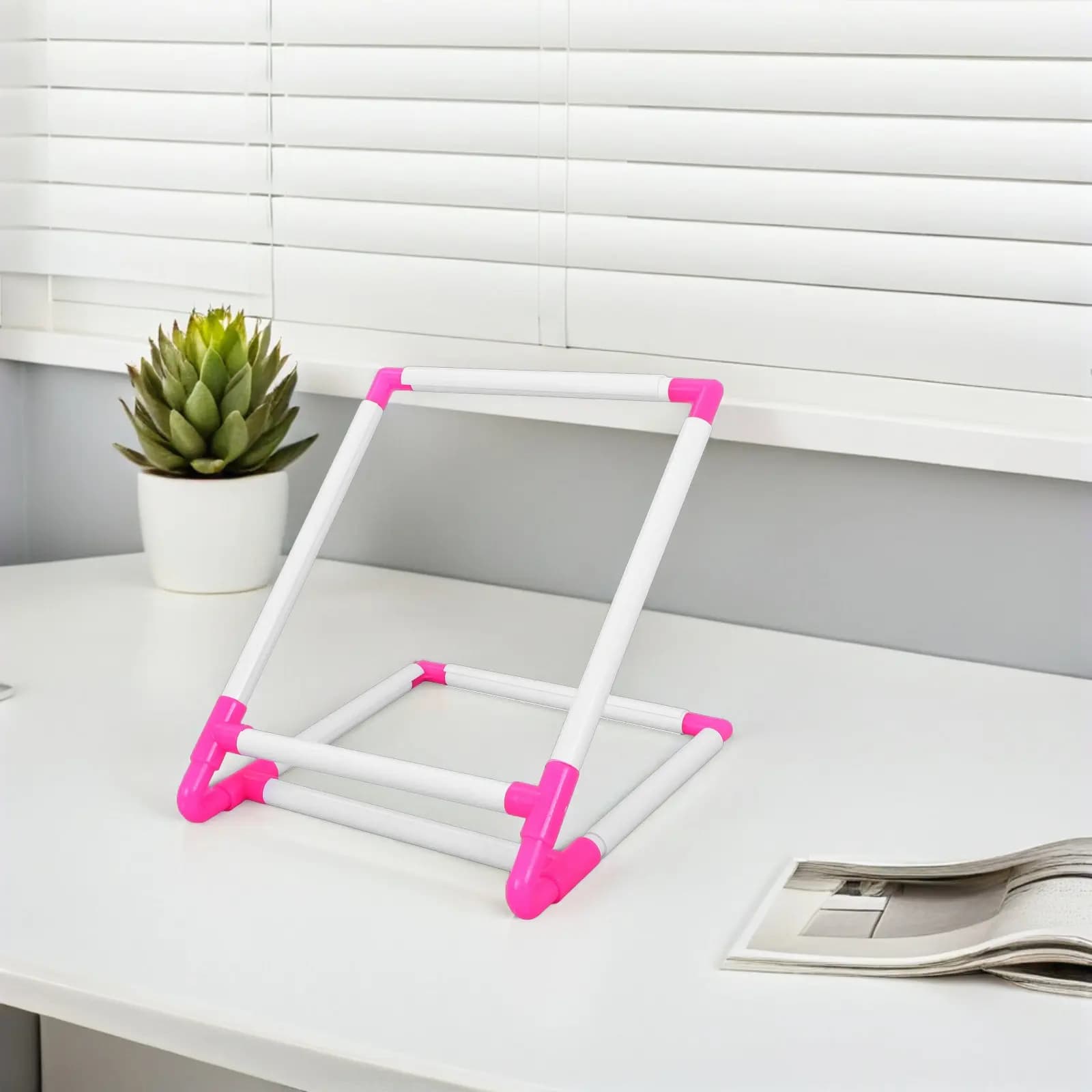 1Pcs Cross Stitch Holder Rack for Embroidery Frame Desktop Use Stable Hands-Free Stitching Surface PVC Material Easy Attach