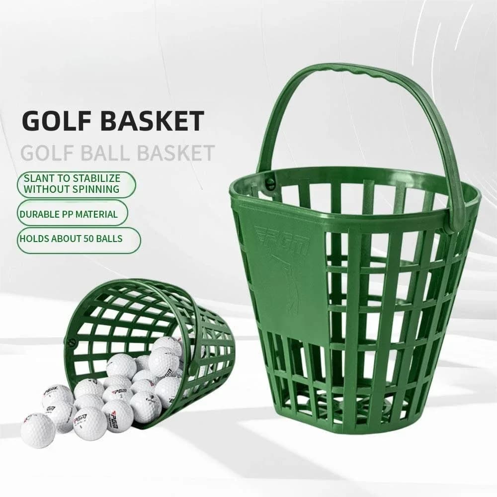 Cestino da golf portatile con 50 palline, cestino da portata in PP ecologico con accessori da golf con telaio per palline QK007