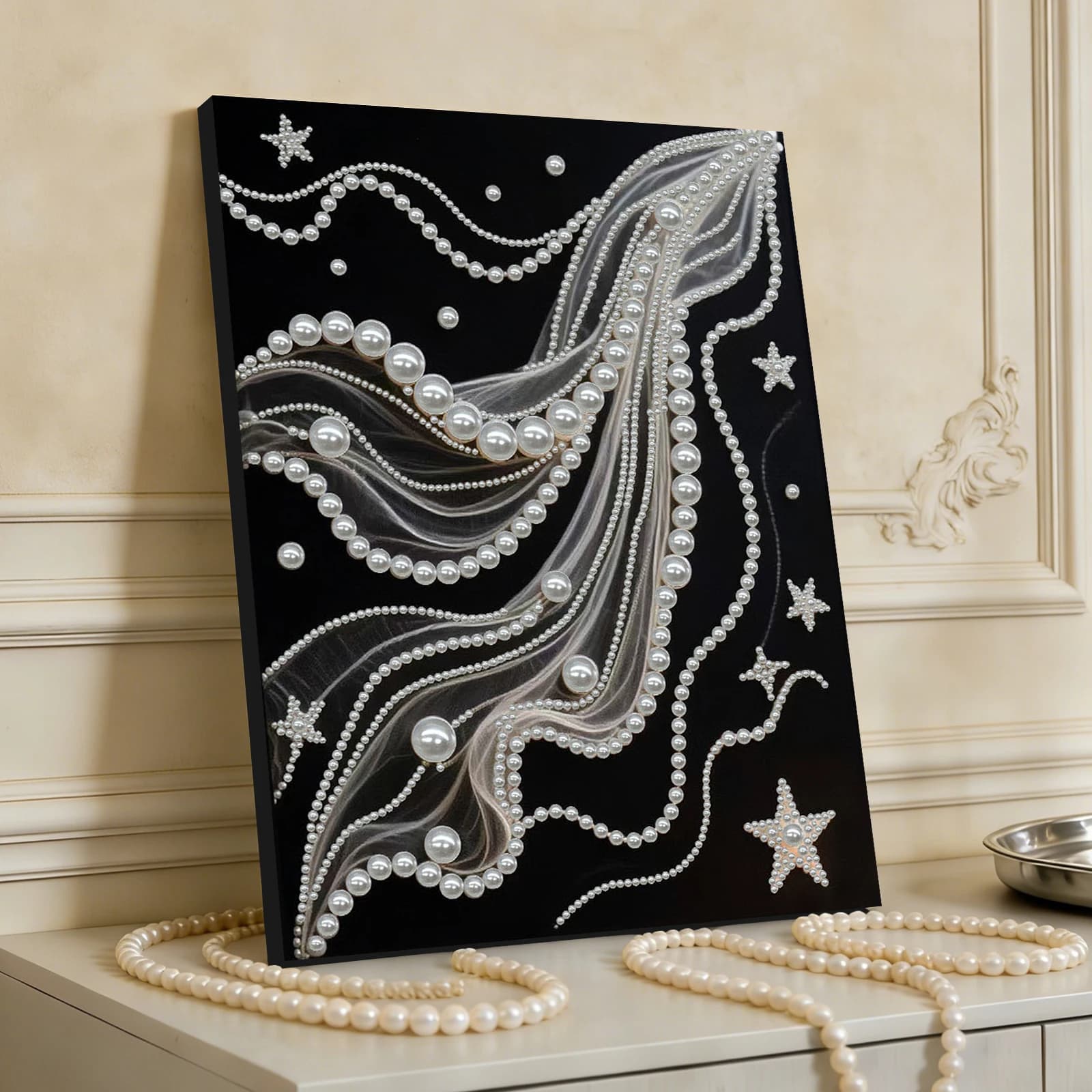 Kit per Pittura con Perle Fai-da-Te per Adulti/Principianti, Regalo per Decorazione Casa, Dipinti con Perle e Gemme, Arte e Artigianato con Cornice 30x40cm