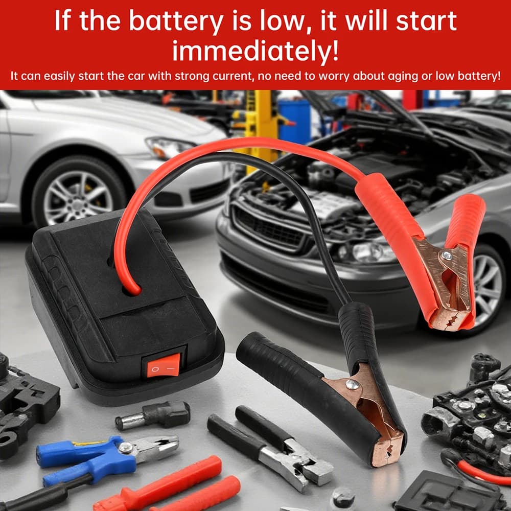 Clip per caricabatterie convertitore batteria al litio per auto Accenditore automatico Avviatore di emergenza per adattatore cavo booster Strumenti fai da te di emergenza