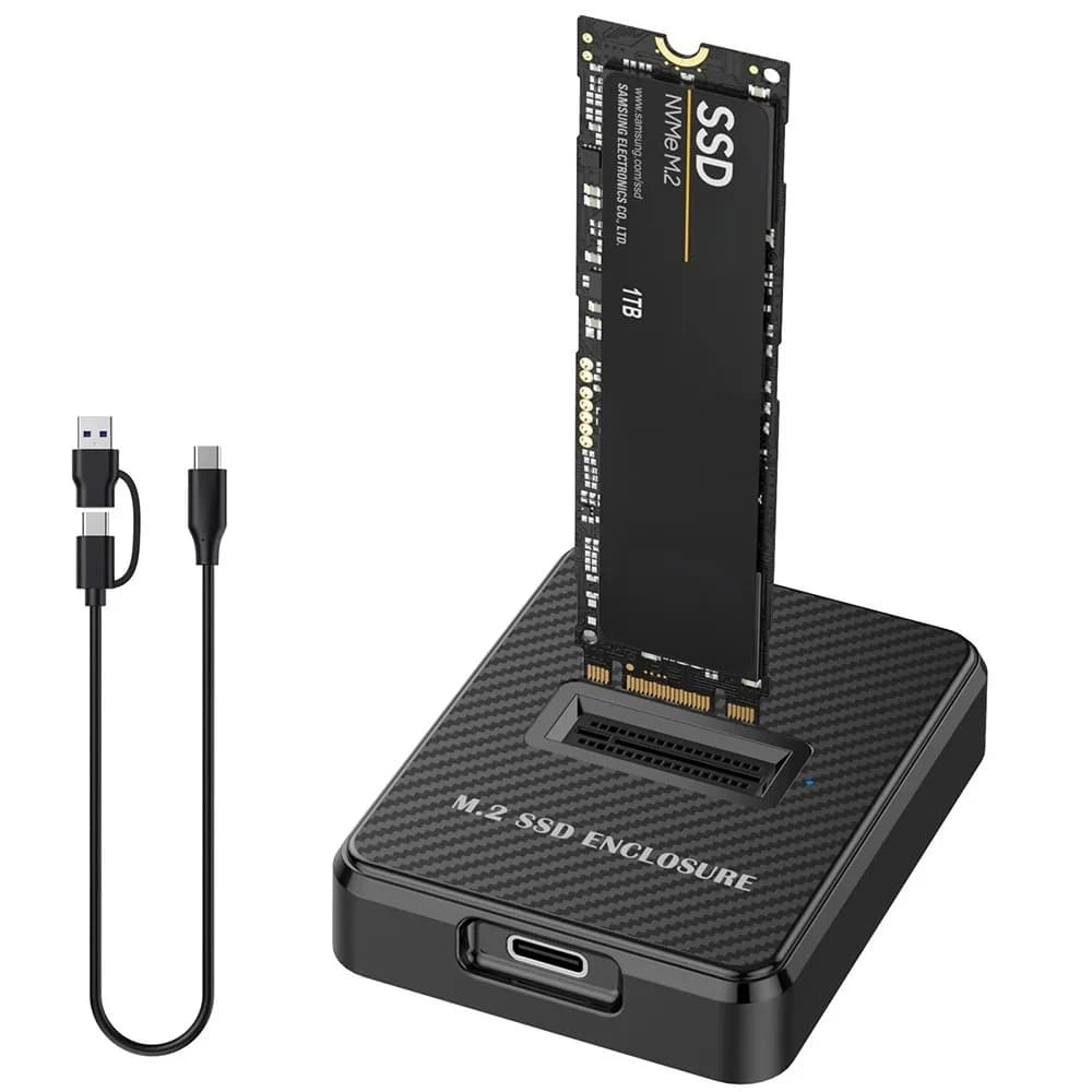 Box Esterno per SSD M.2 NVMe/SATA, Docking Station per Disco Rigido, Adattatore di Espansione Memoria per Laptop/Notebook