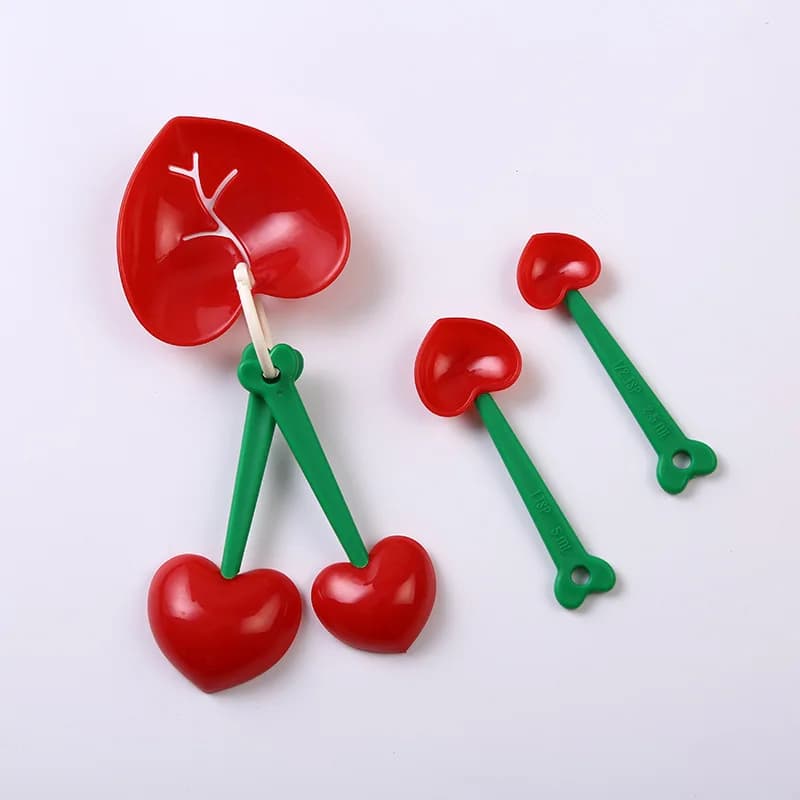 5 pz/set misurino riutilizzabile misurino set rosso amore a forma di cuore cucchiaio da forno strumenti di cottura per garantire precisione