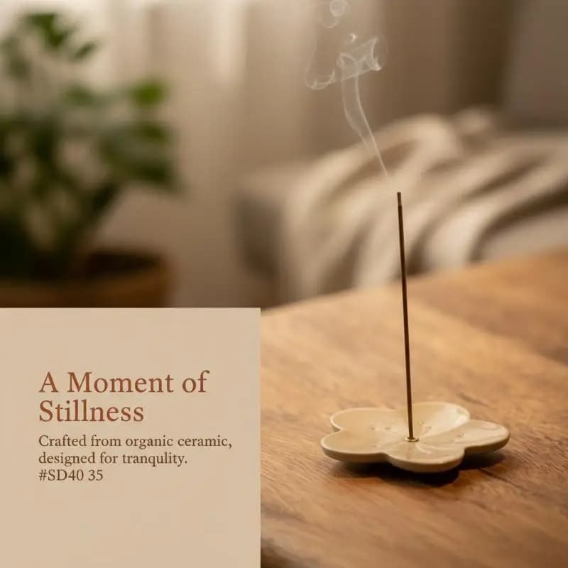 Ceramic Flower Shaped Incense Stick Holders With Ash Catcher Design Perfect For Home Meditation Yoga And Aromatherapy Use