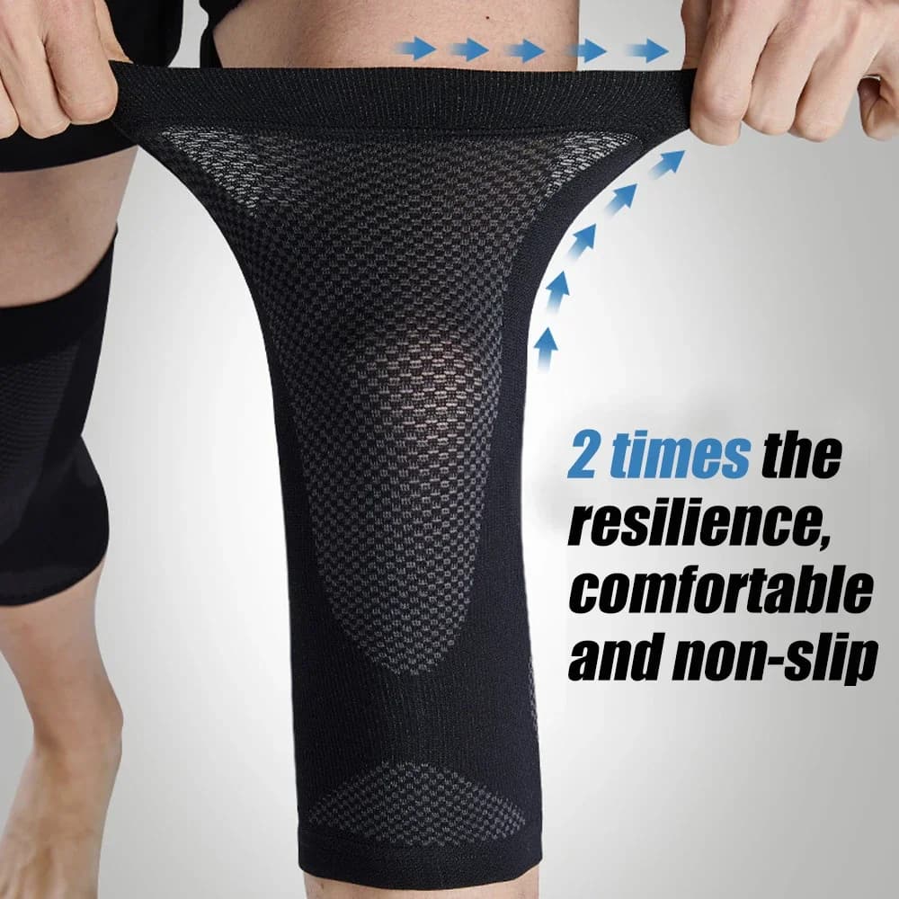 1 paio di ginocchiere: maniche a compressione ultra sottili per l'artrite e la corsa, supporto da palestra traspirante per uomo/donna