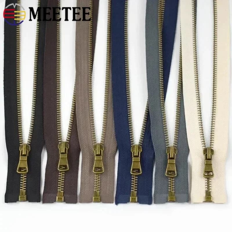 5/10Pcs 5# 40-80cm Metal Open End Zippers Bronze Teeth Sewing Zip for Jacket Backpack Bag Clothing Tailor Repair Accessory Kits