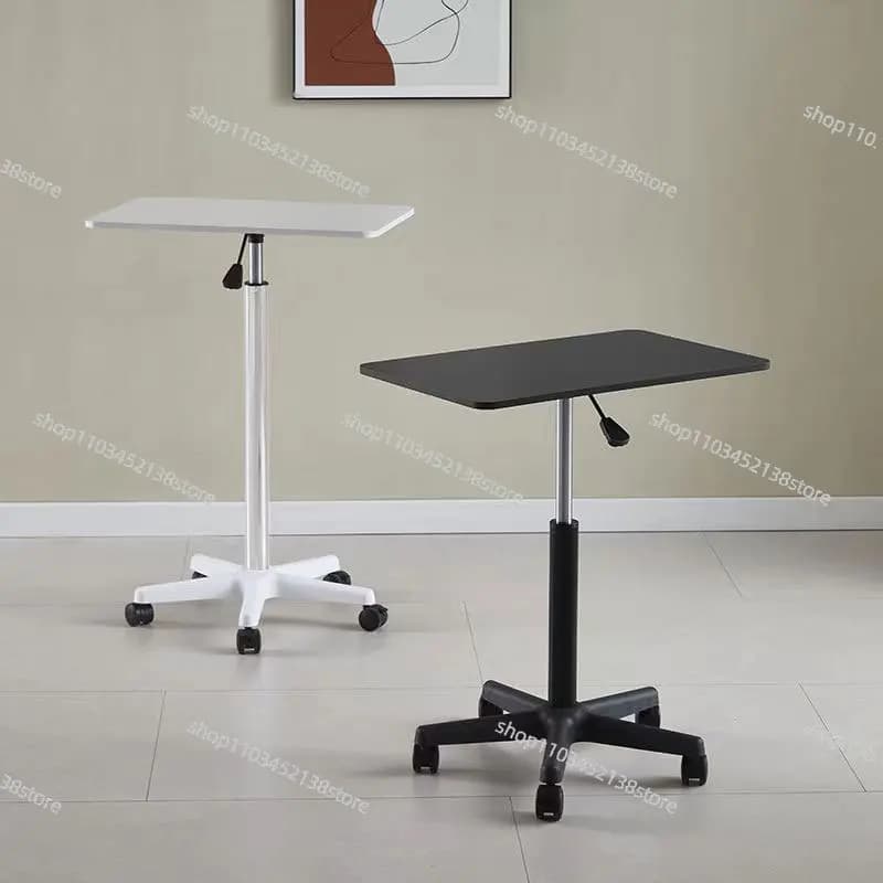 Tavolino Mobile con Rotelle, Tavolo Regolabile in Altezza, Comodino Piccolo, Scrivania per Laptop e Ufficio