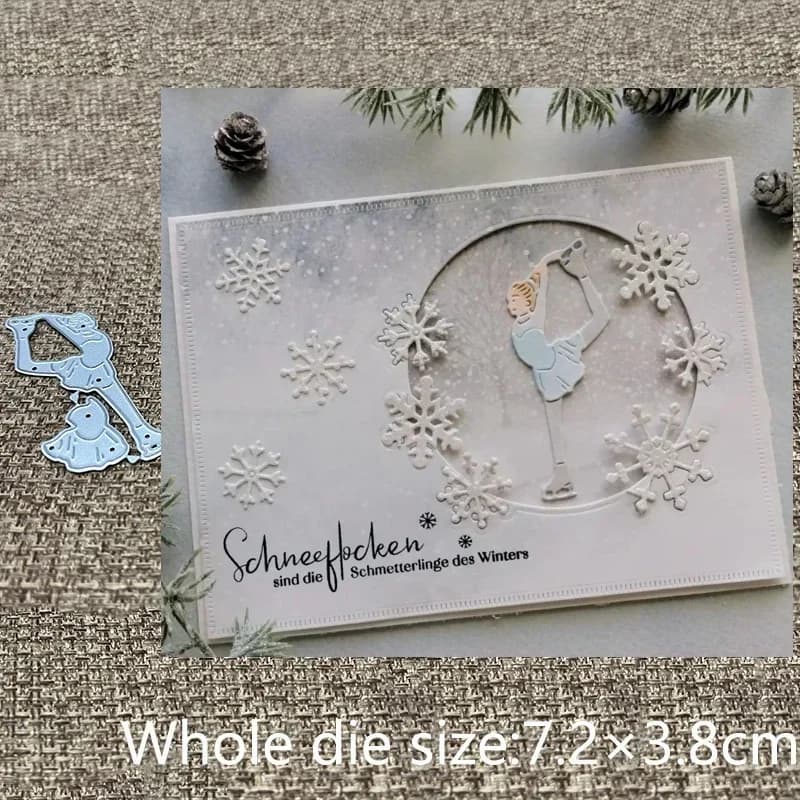 XLDesign Craft - Fustella in metallo per stencil, motivo Ballerina sul ghiaccio, per scrapbooking, album, cartoncino, lavori di goffratura