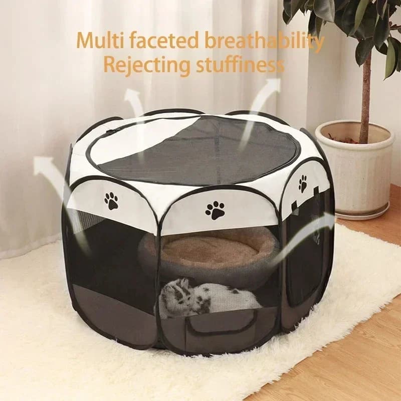 Custodia per animali domestici ottagonale Tenda per animali domestici Panno Oxford Gabbia per cani pieghevole resistente ai graffi Gatto per cani Luogo per uccelli Cuccia per cani Letto per gatti