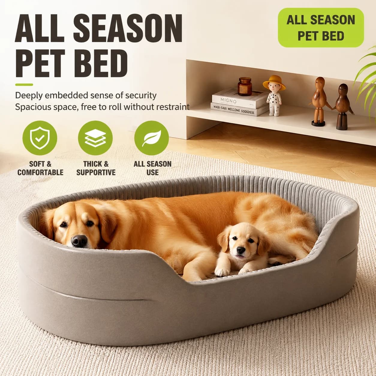 1PC All Season Dog Bed Soft Sofa Pet Sleeping Mat Washable Anti-slip Dog Cushion for Dogs and Cats Indoor Home Daily Use