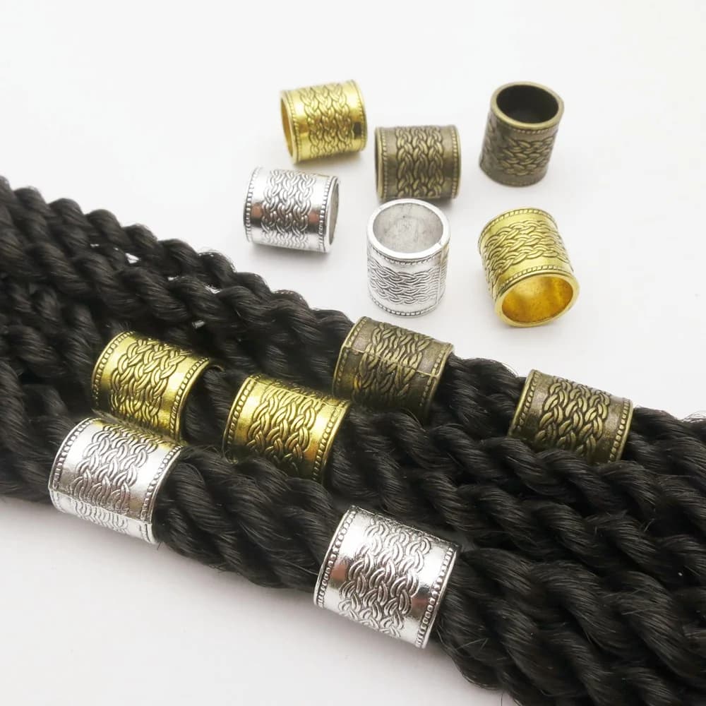 10 pz/pacco grande foro grande lega vichingo capelli terrore dreadlock barba perline tubo per donna uomo accessori per capelli