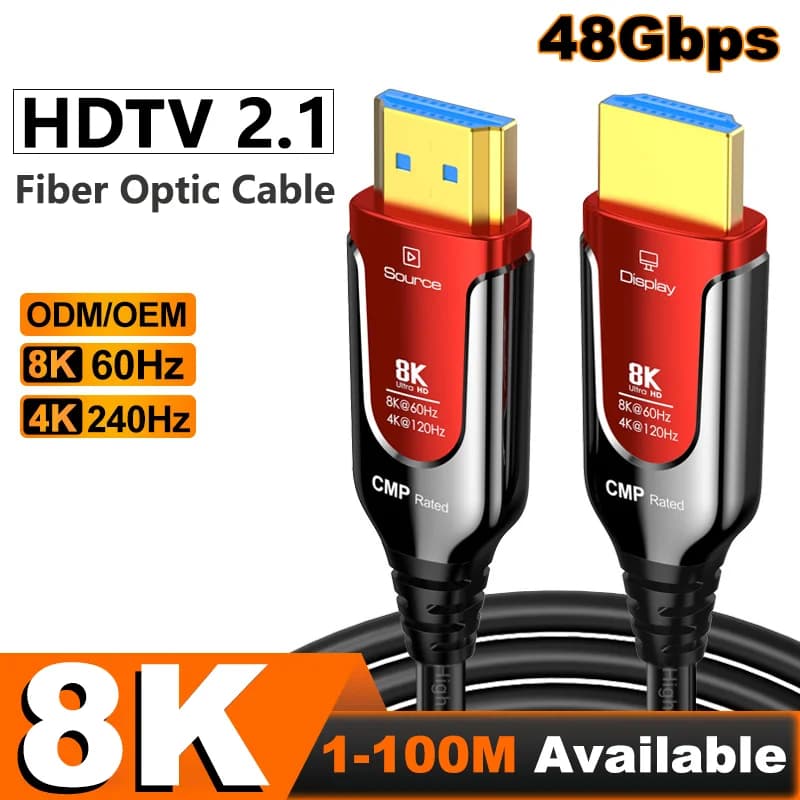 HDMI 2.1 8K@60Hz 4K@240Hz Compatible with HDMI 48Gbps eARC for PS5 Xbox Projector 5m/20m/50m/100m
