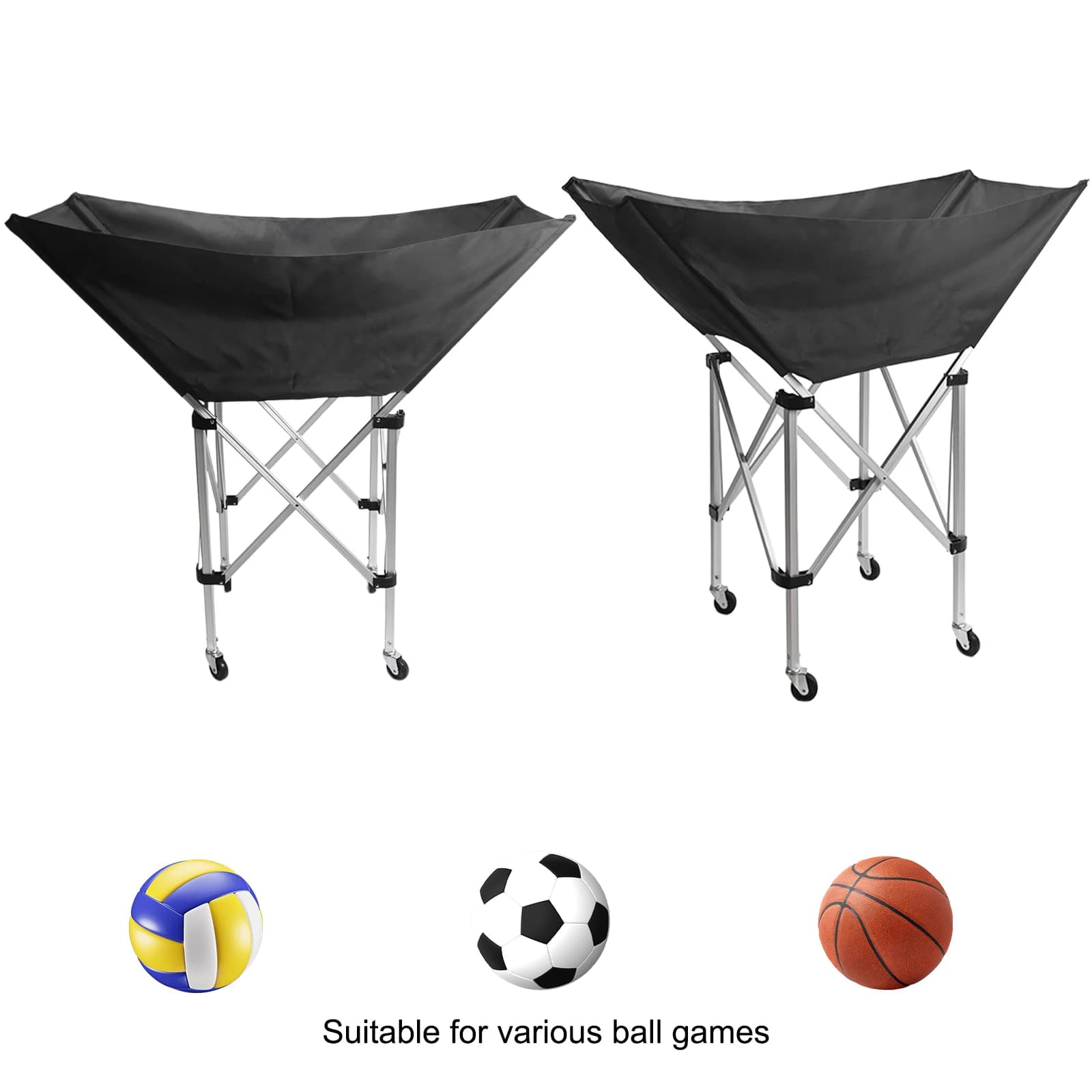Organizzatore Pieghevole per Attrezzature Sportive con 28 Scomparti e Borsa per il Trasporto, Contenitore Portatile per Pallavolo, Rugby, Calcio e Tennis