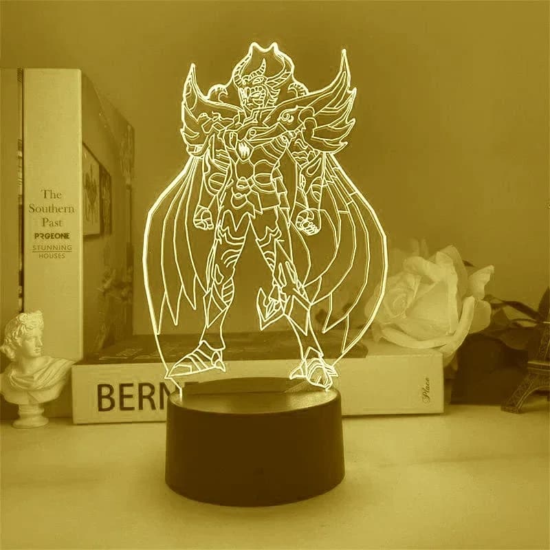 Hot Saint Seiya 3D Lampada da notte a LED AnimeLamp Cavalieri Action Figure Manga Regalo dello zodiaco Luce notturna Kid Boy Camera da letto Decor