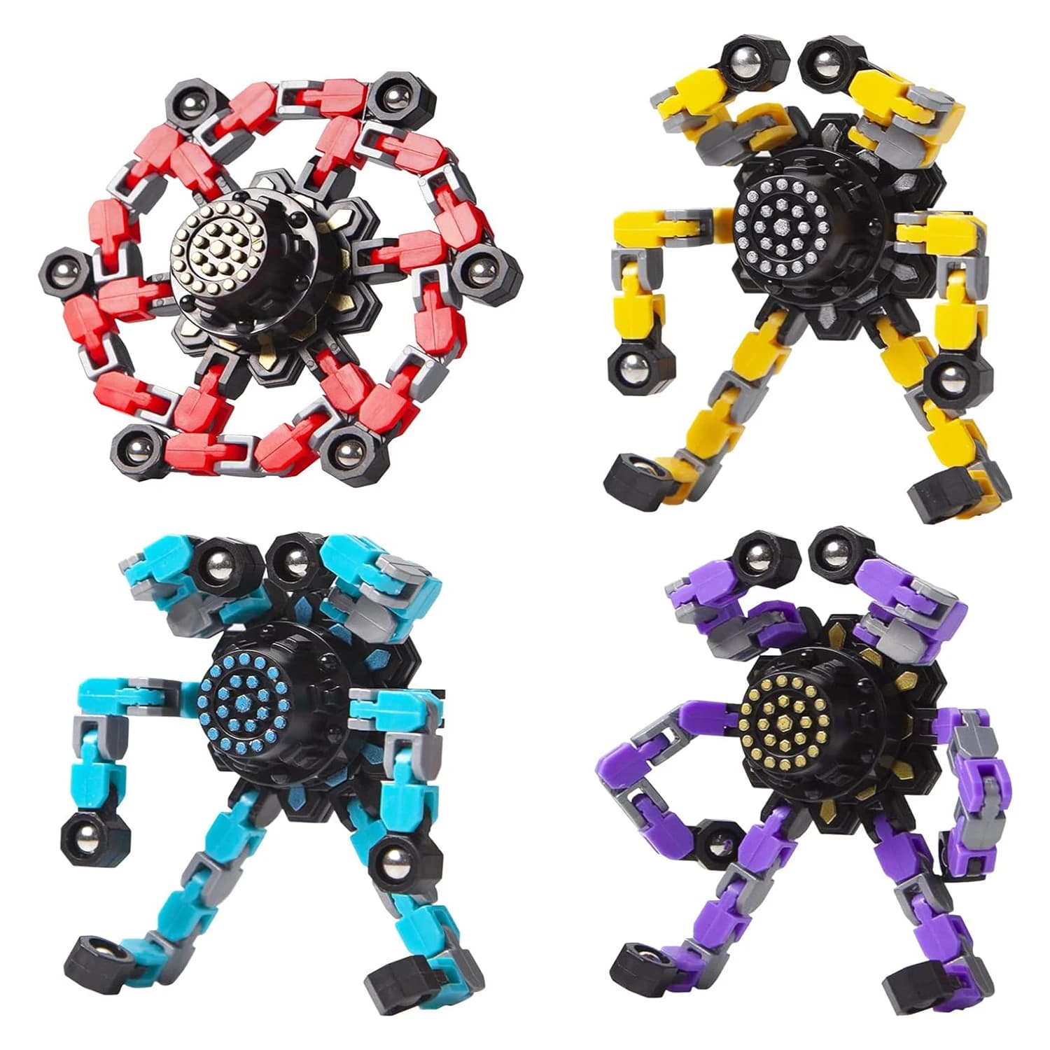 Trasformabile Fidget Spinners catena giocattoli antistress giocattoli sensoriali punta delle dita Gyros Spinner bomboniere per bambini adulti