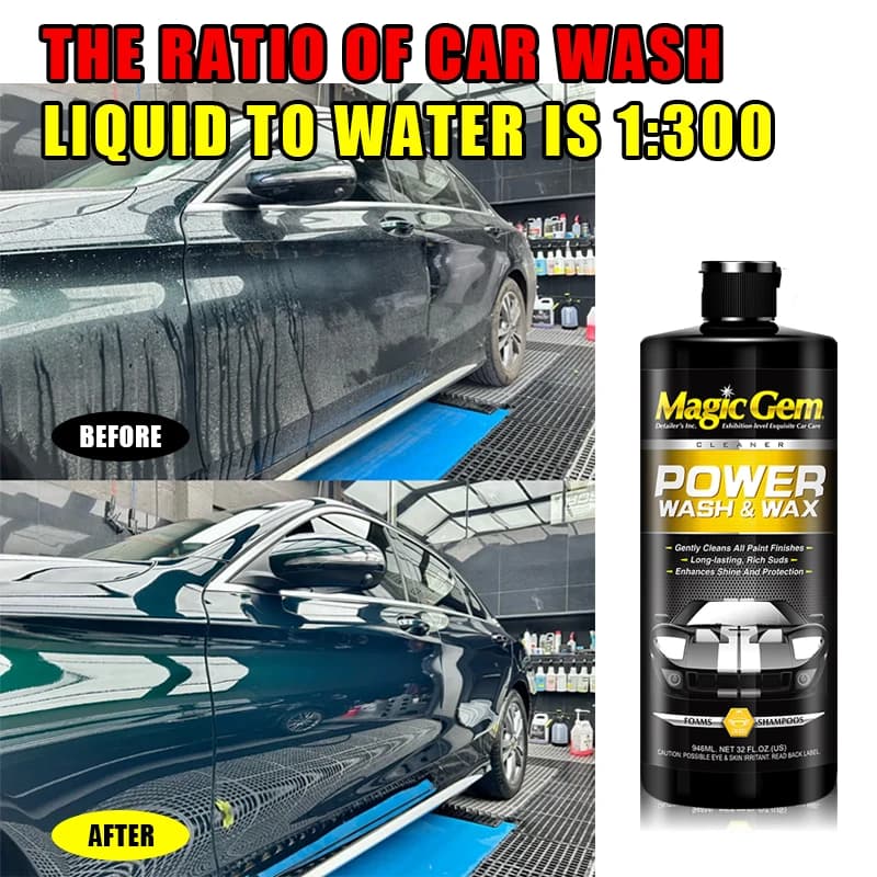 Shampoo Liquido Magico ad Alta Schiuma per Autolavaggio, Cera Acquosa per Pulizia Profonda, Protezione Nutriente per Accessori Auto e Dettagli