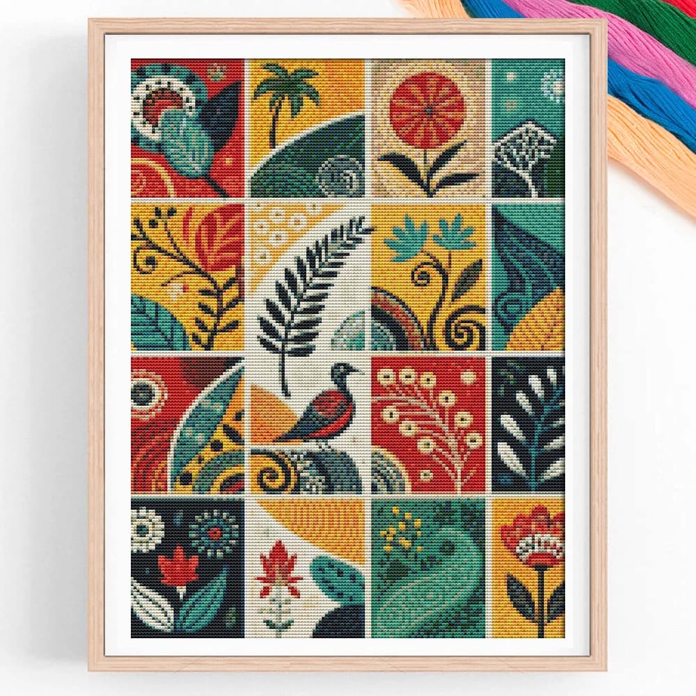 1pc Turtle Flower Landscape Animal Theme Stamped Cross Stitch Kit Diy Kit 11ct Diy Embroidered Set Hanging Painting