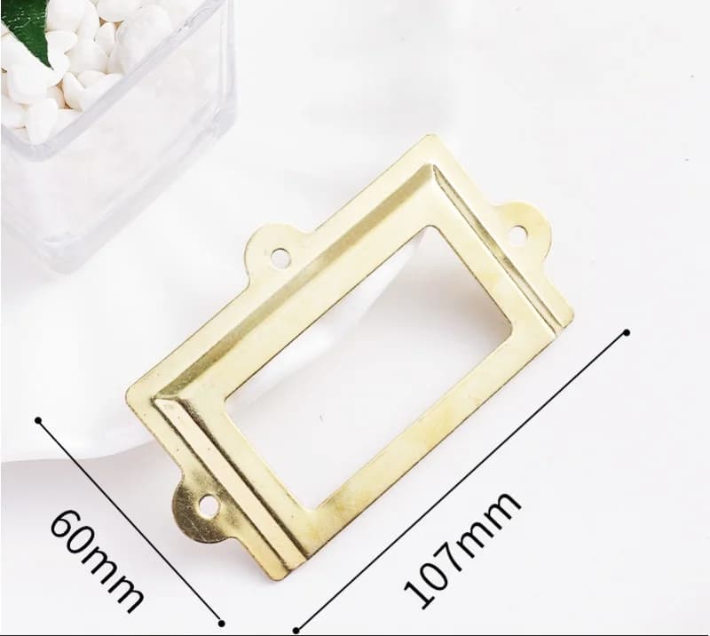 100 pz Ottone Antico Bronzo Heavy Duty Mobili di Grandi Dimensioni Cassetto Dell'armadio Etichetta Etichetta Tirare Telaio Maniglia Del Cassetto File Nome Titolare della Carta