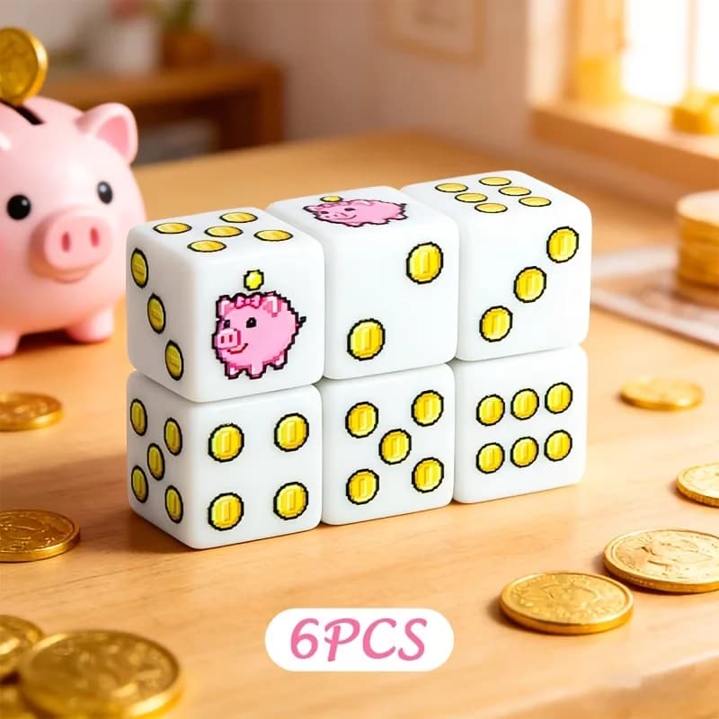 PIG D6 Dice Set, suitable for board games, role-playing games, Dungeons & Dragons, and more, available at a party discount