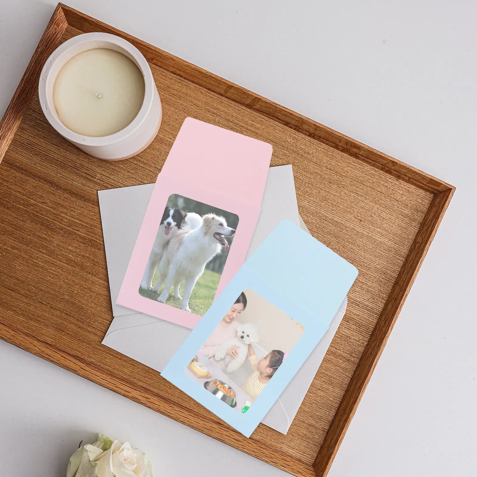 30Pcs Transparent Window Card Envelopes Paper Photo Frames Sturdy Decorative Picture Frames for Greeting Cards Photo Display DIY