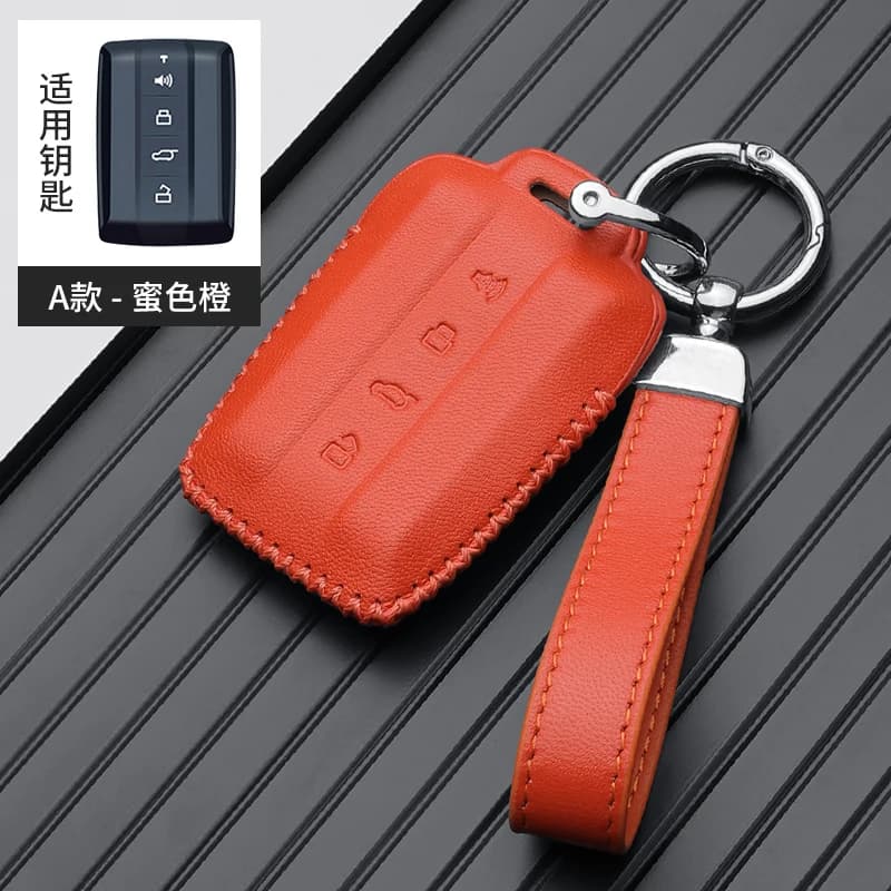 Car Genuine Leather Key Case Cover Wallet For Great Wall GWM WEY TANK 300 500 Tank300 Key Holder Protective Shell Accessories