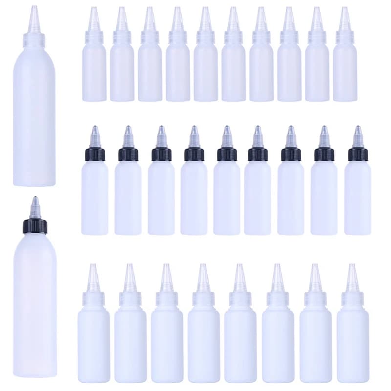 10 pz/lotto 10ml-250ml applicatore di bottiglie di plastica Squirt con tappo superiore a torsione contenitori di riempimento per Dispenser di sapone liquido per acqua