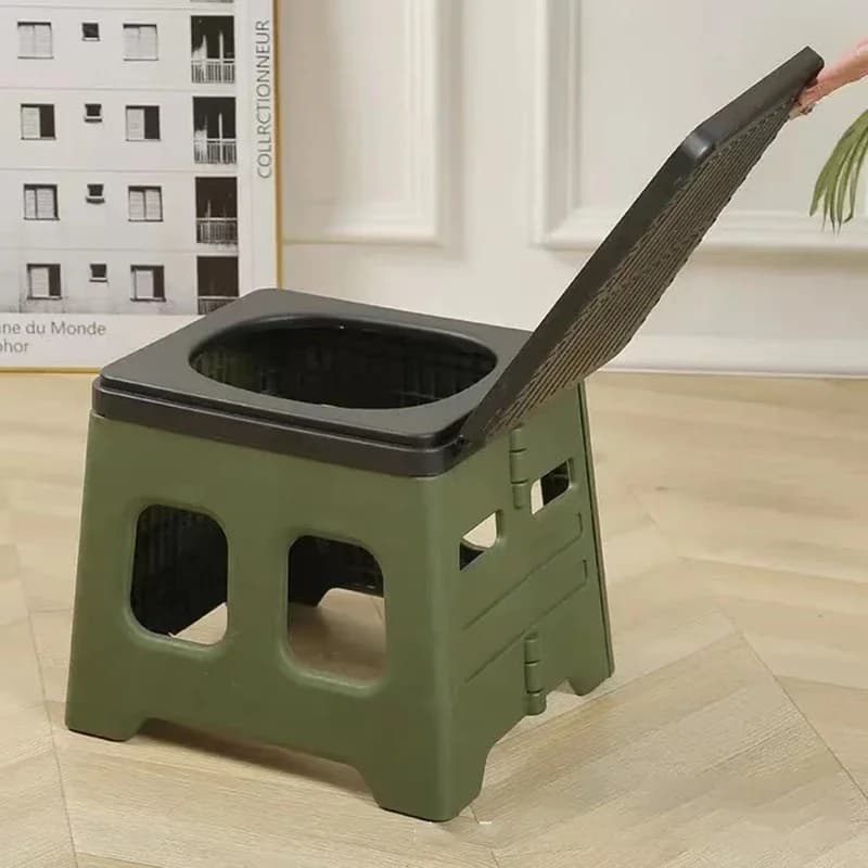 TRAKA Camping Portable Folding Toilet Seat Movable Foldable Car Bucket Emergency Toilet Outdoor Travel Multifunctional Trash Can