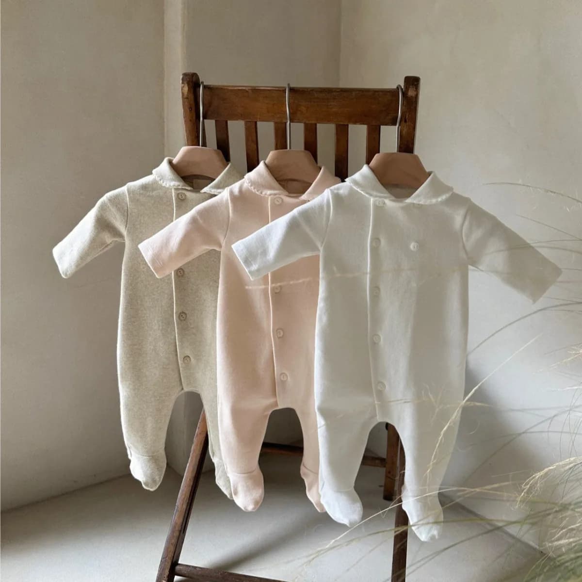 0-24M Newborn Kid Baby Romper Boy Girl Winter Clothes Long Sleeve Cotton Jumpsuit Casual Plain Cute Pajamas Outfit