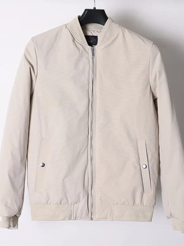 Retro American Style Thin Cotton Baseball Collar Flight Jacket Men's Autumn Winter Lightweight Golf Outerwear Casual Fit
