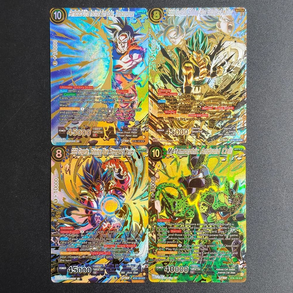 2026 DIY 4Pcs Texture Dragon Ball Super TCG, Goku & Gogeta & Cell Limited Edition Card Premium Collectible Cards Toys