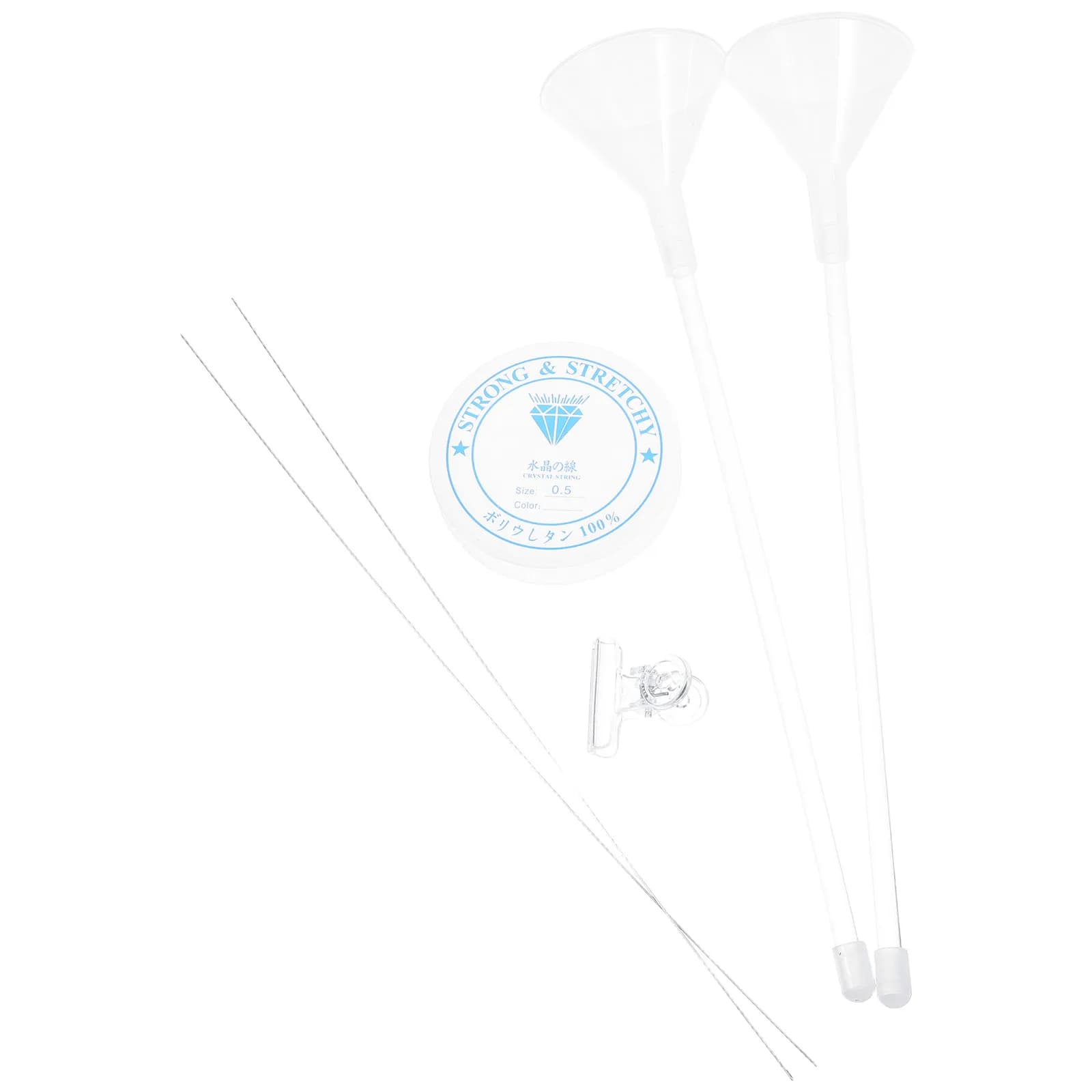 Set di 1 funnello per perline, kit per la creazione di braccialetti, strumenti essenziali, funnello per distribuire perline, uncinetti, clip, rotolo di filo, per la creazione di gioielli