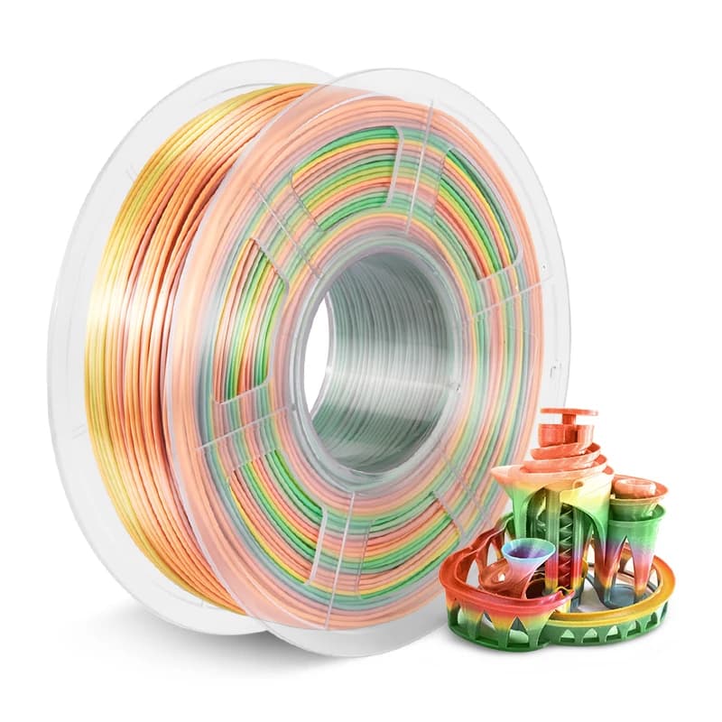 3D printer with rainbow filament PLA SILK 1 roll 1,75MM-/+ 0.02MM biodegradable material refills for plastic FDM for 3D pen