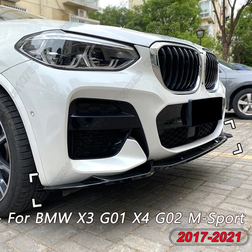 Splitter Paraurti Anteriore Kit Carrozzeria per BMW X3 X4 G01 G02 M-Pack 2018-2021 Spoiler Labbro Paraurti Anteriore Diffusore Protezione