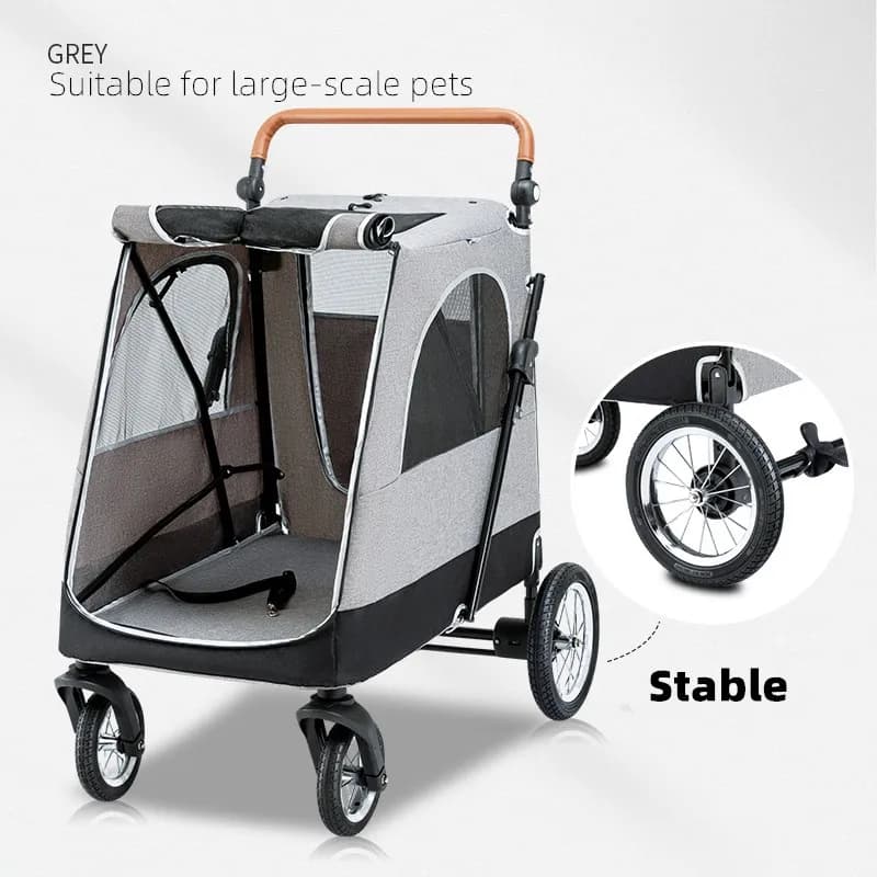 Large Dog Stroller with Adjustable Handle Pet Travel Carrier for Dogs Pet Stroller for Large Dogs Pet Carriers & Travel Products