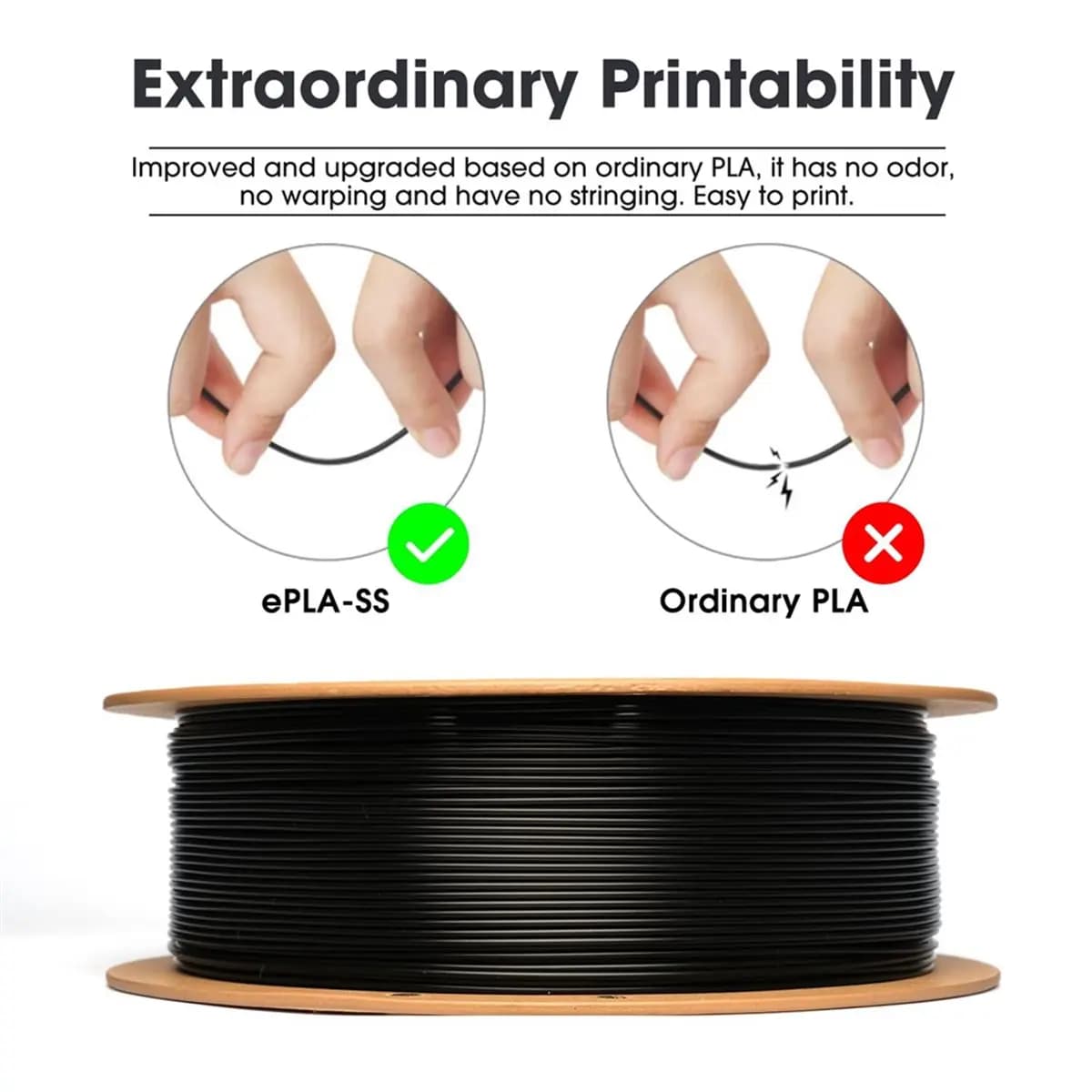 (B63C) Filamento PLA 1.75mm, Precisione Dimensionale Base PLA +/- 0.05mm, Bobina da 1KG, Filamento Veloce per Stampante 3D