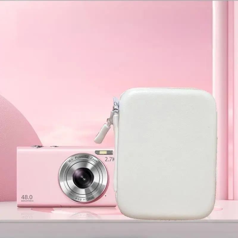 1 custodia protettiva per mini fotocamere CCD con tasca in rete per accessori e schede SD, borsa per fotocamera digitale-F(x)